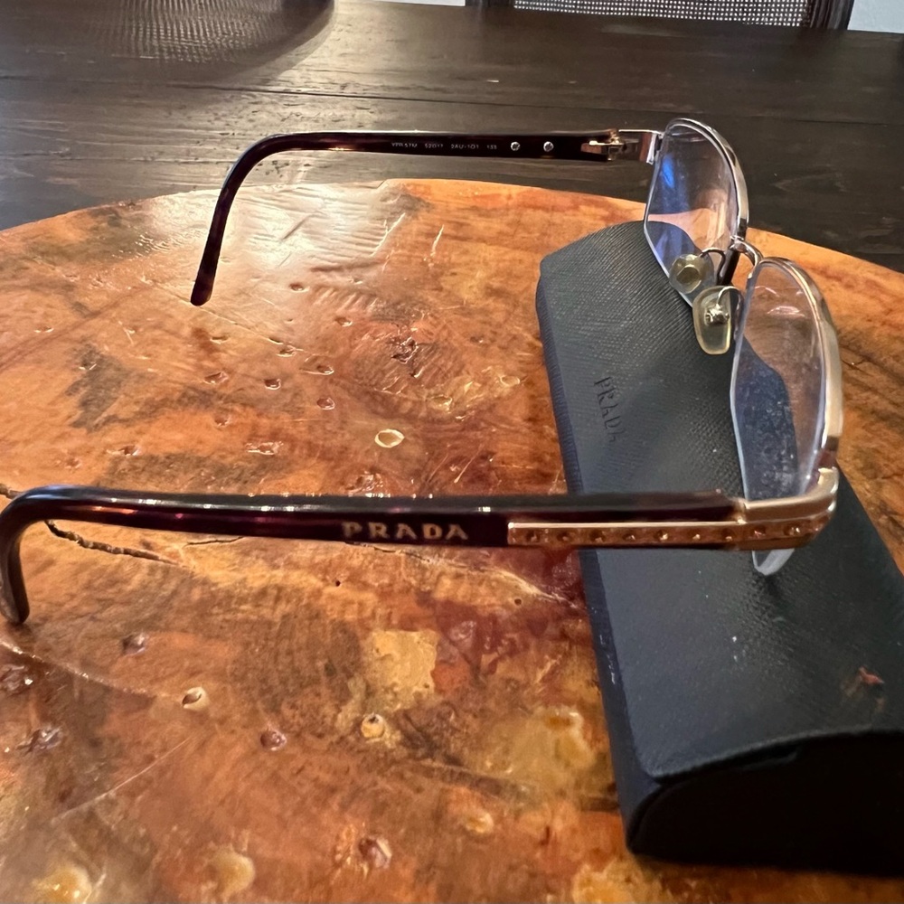 Prada Silver Rectangular Glasses - image 3